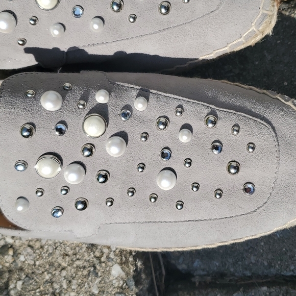 Carmen Saiz Embellished Suede Espadrille Slide On shoes Sz 8.5 - Picture 6 of 10